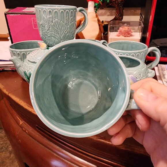 Vintage 1989 Haldon Group Basketweave Floral Tea Set – Service for 5 - Picture 8 of 10